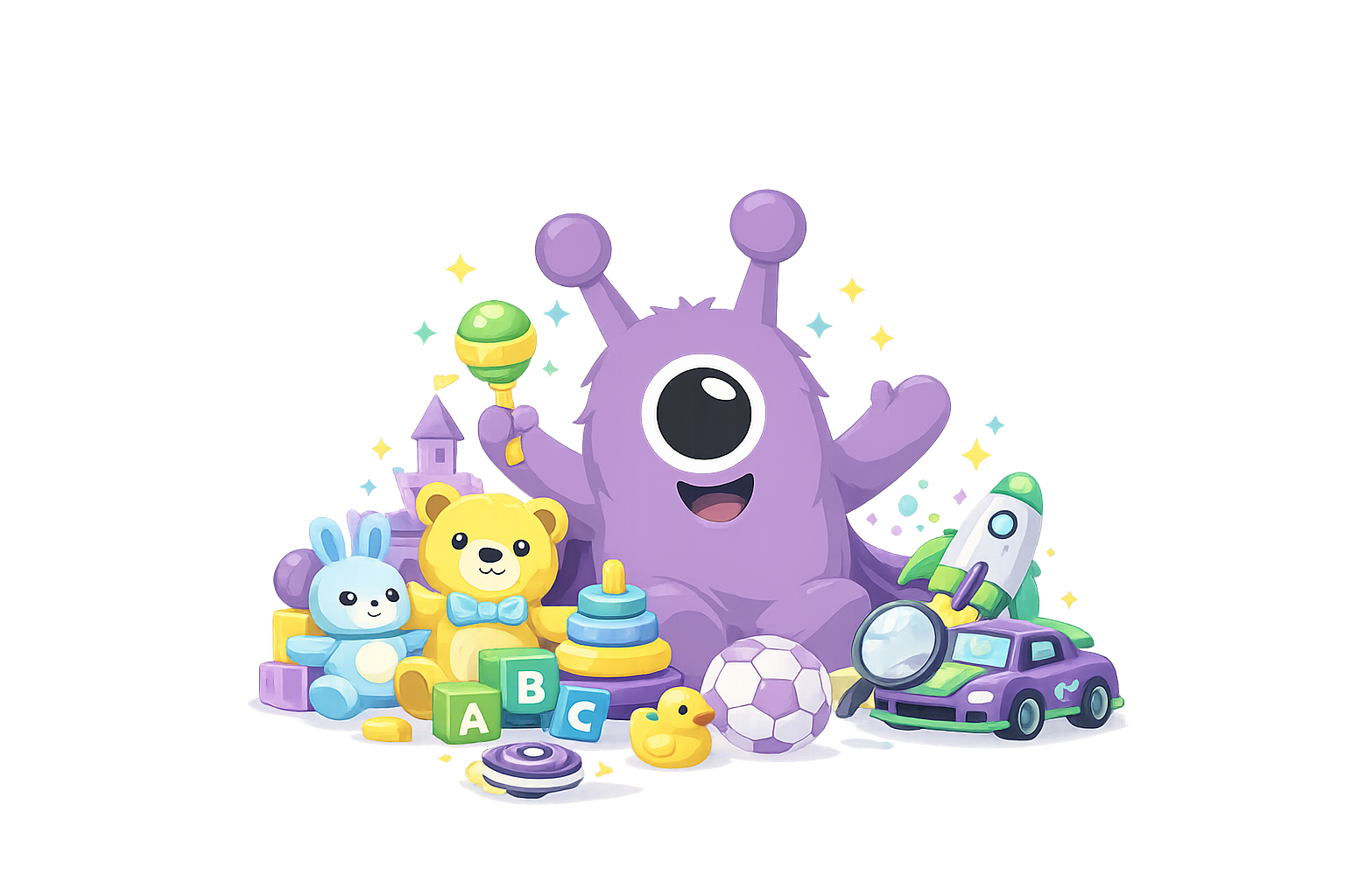 Enfants jouant avec des jouets colorés