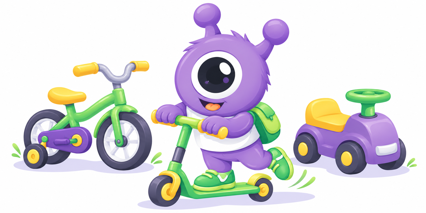 Illustration d’un vélo et d’une trottinette